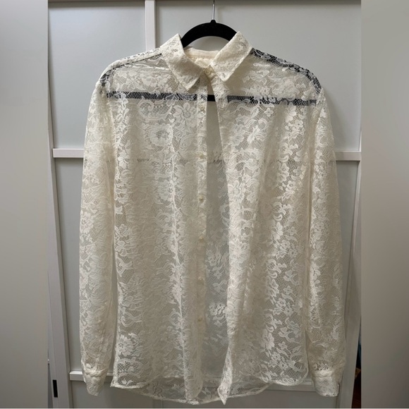 Zara lace button down shirt - Picture 1 of 1